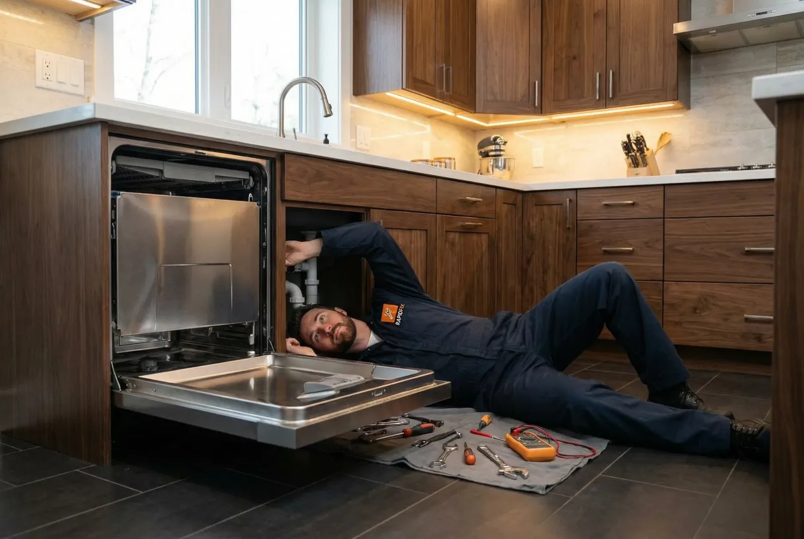Dishwasher pump and spray-system repair work