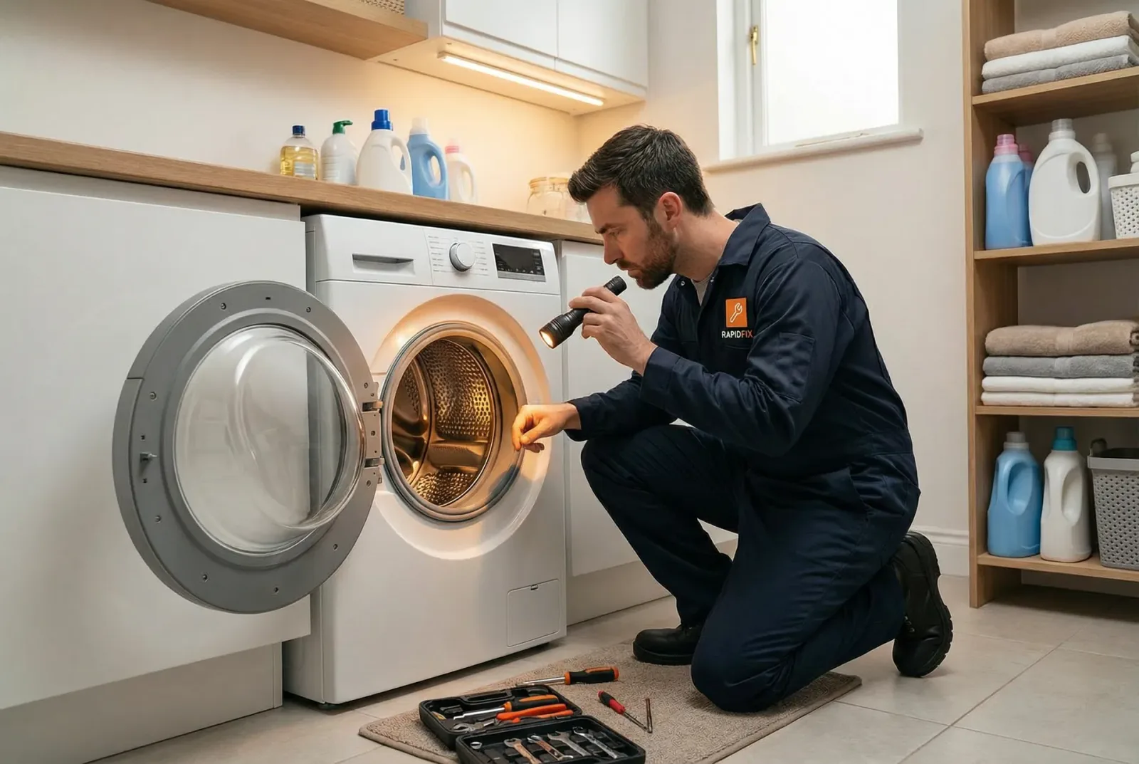 Washing machine drum and motor repair work